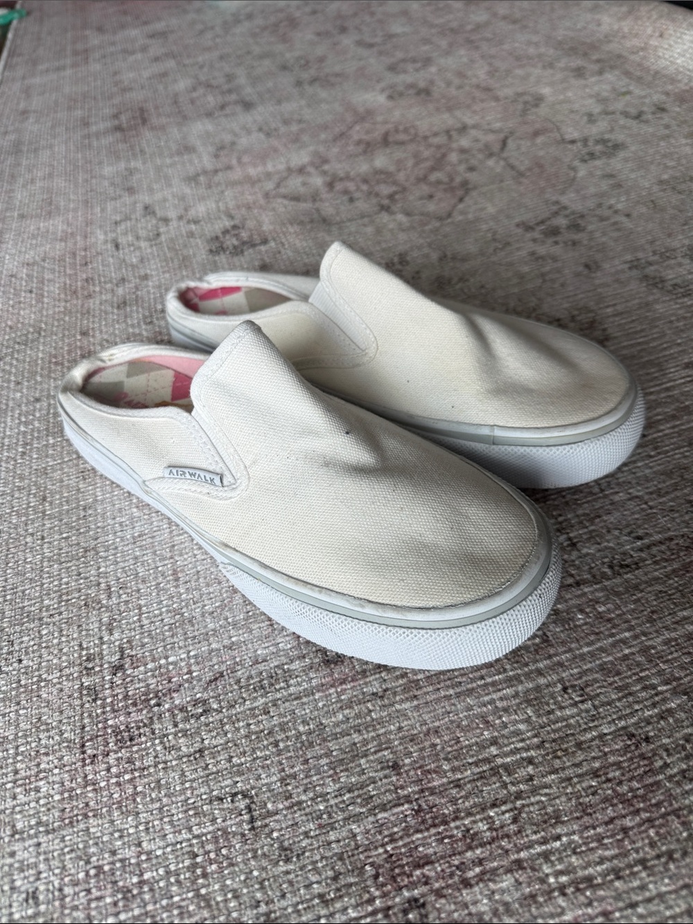 Airwalk White Canvas Slip-On Mules